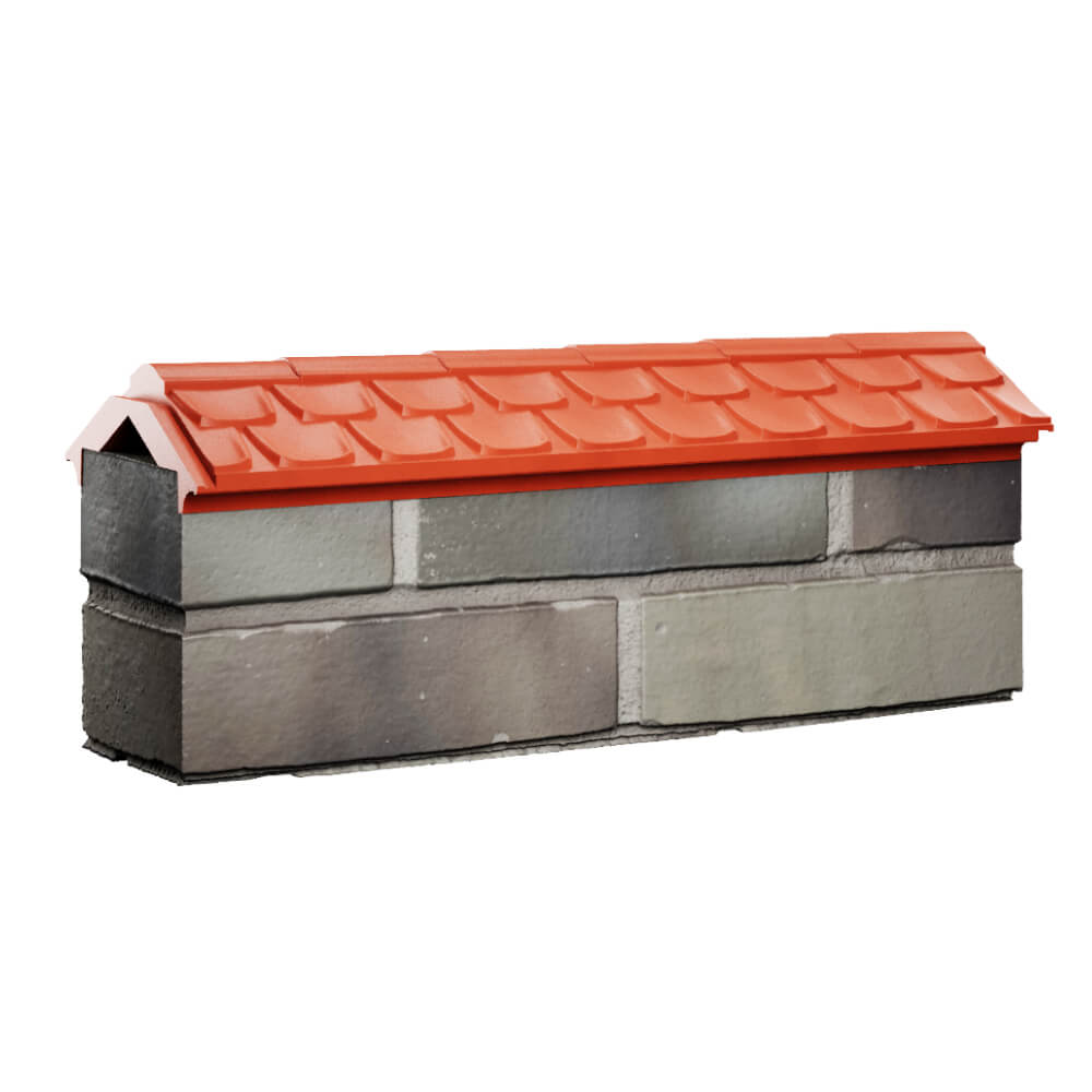 Парапет Zking Эльбрус Красный с посадкой на 0.5 кирпича (130мм) Туймазы фото