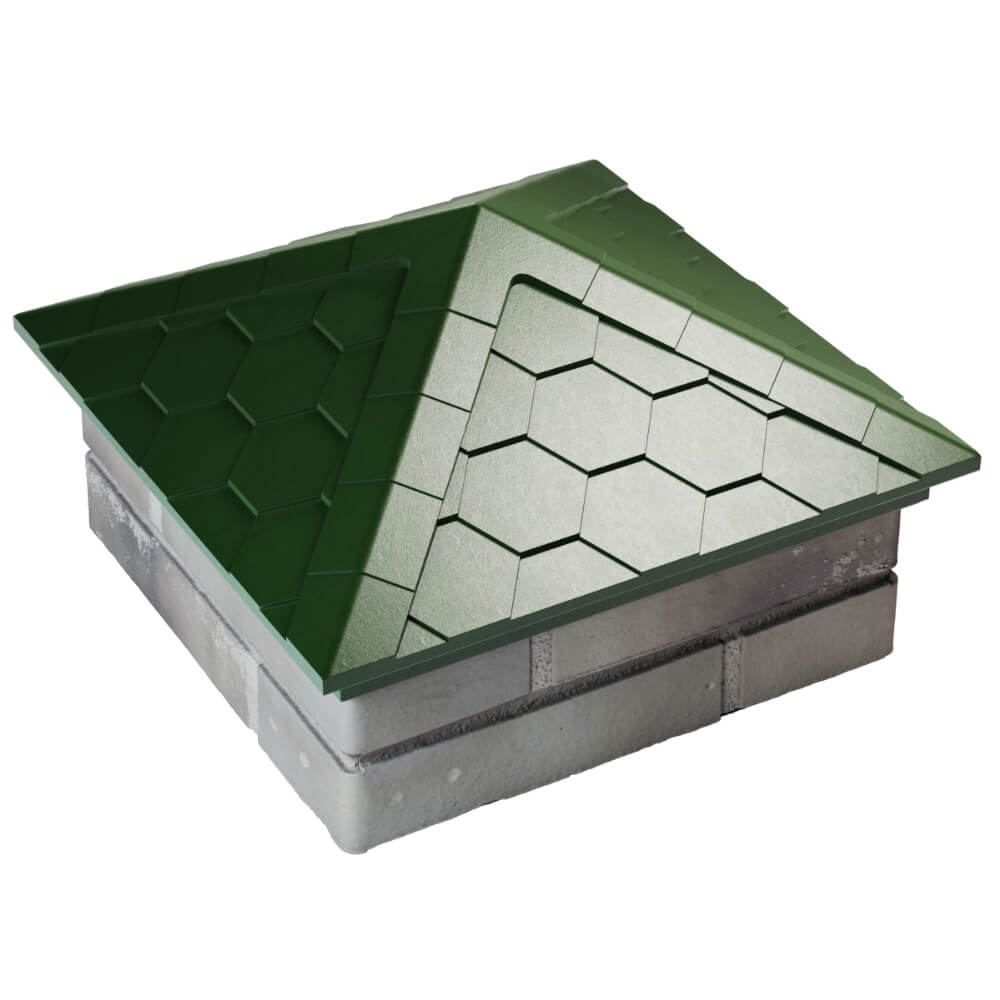 Колпак Zking Эверест Зеленый на столб 1.5х1.5 кирпича (390х390мм) в Туймазах фото
