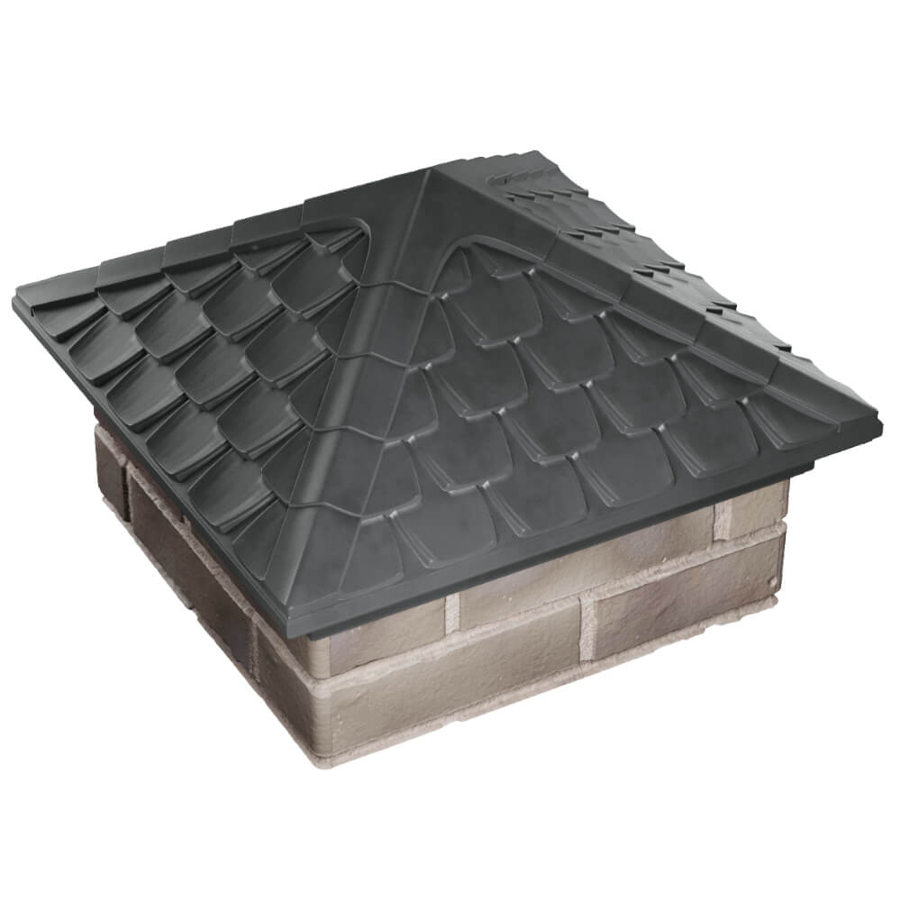 Колпак Zking Эльбрус Серый на столб 1.5х1.5 кирпича (385х385мм) в Туймазах фото