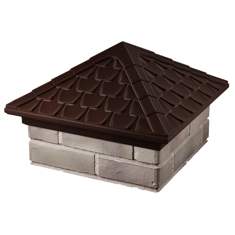 Колпак Zking Эльбрус Коричневый на столб 1.5х1.5 кирпича (385х385мм) в Туймазах фото