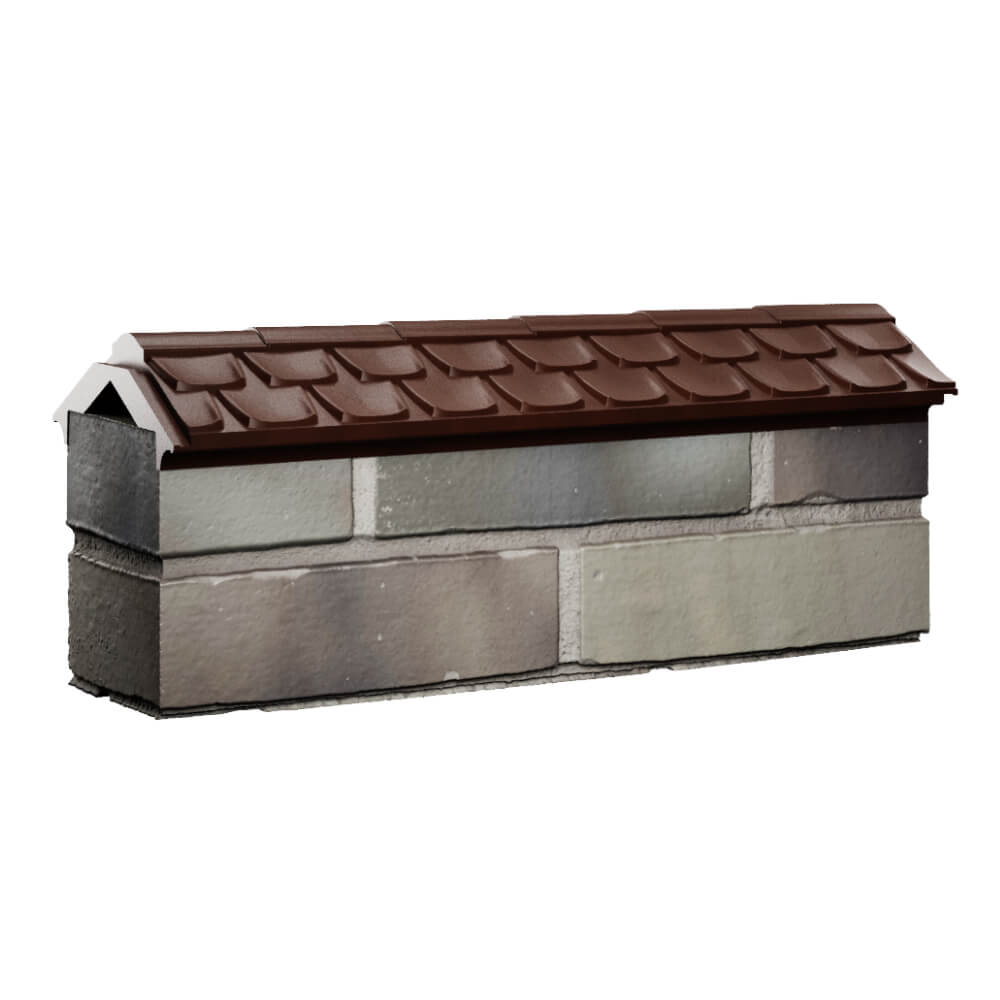 Парапет Zking Эльбрус Коричневый с посадкой на 0.5 кирпича (130мм) Туймазы фото