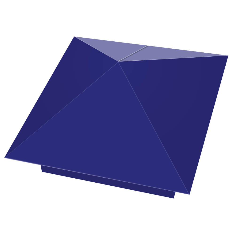 Колпак металлический 400х400мм RAL5002 Синий Ультрамарин заборный Туймазы фото