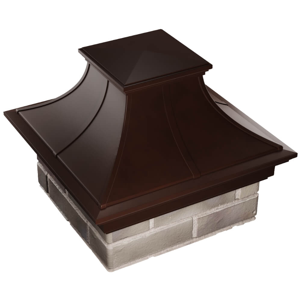 Колпак Zking Монблан Премиум Коричневый на столб 1.5х1.5 кирпича (385х385мм) в Туймазах фото