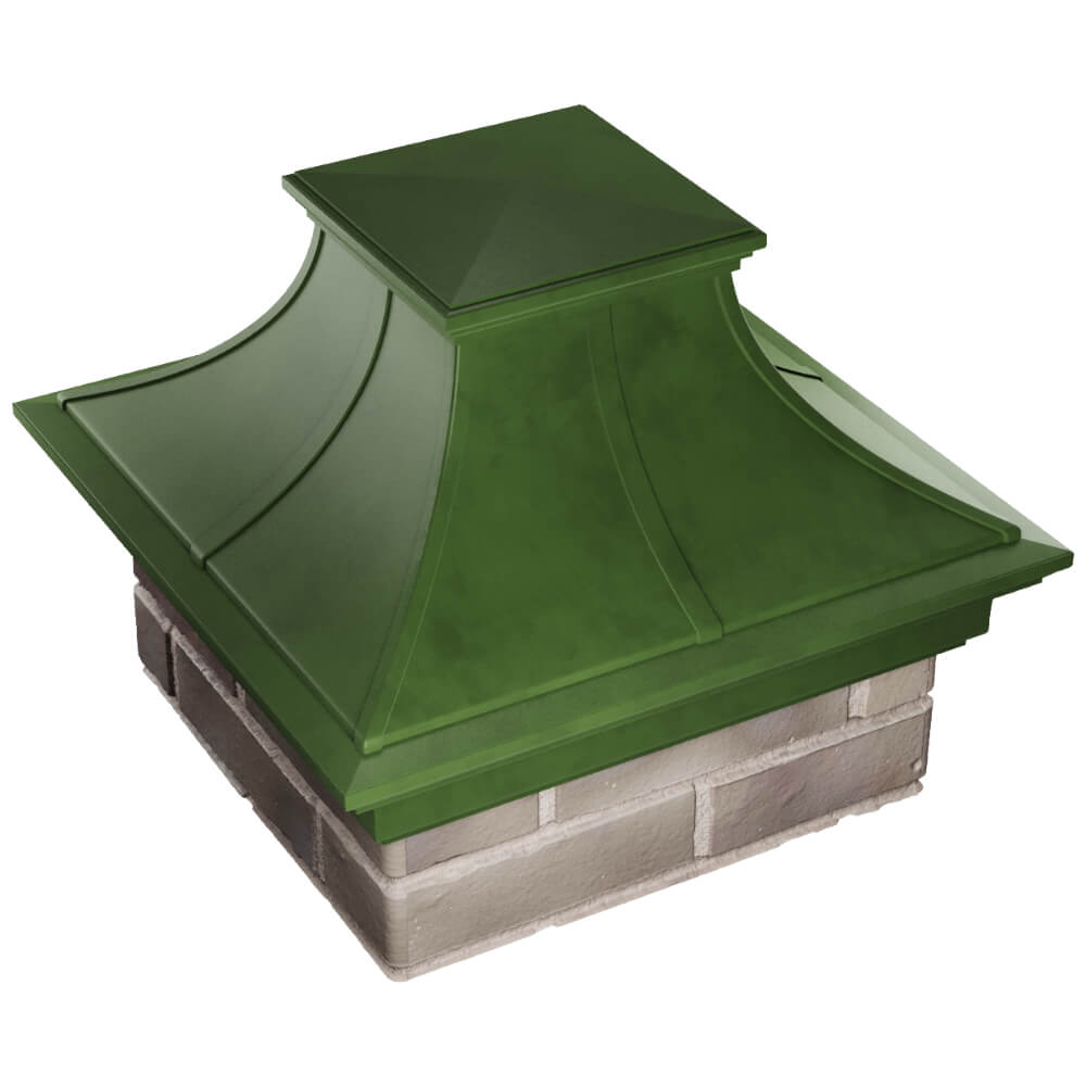 Колпак Zking Монблан Премиум Зеленый на столб 1.5х1.5 кирпича (385х385мм) в Туймазах фото