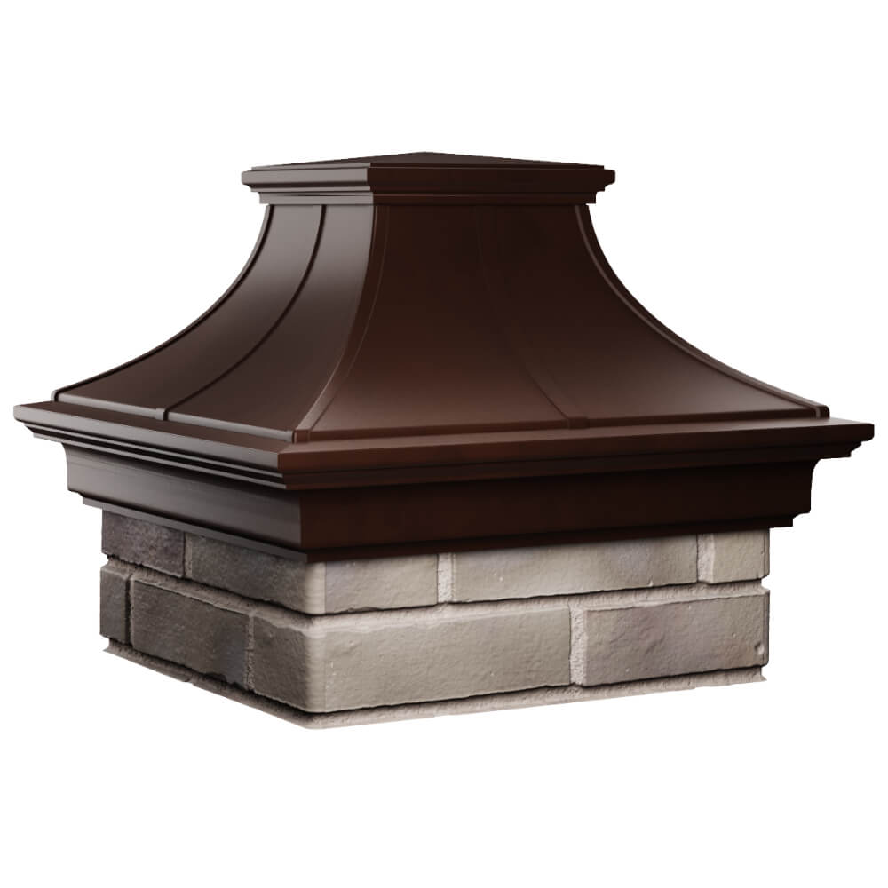 Колпак Zking Монблан Премиум Коричневый на столб 1.5х1.5 кирпича (385х385мм) в Туймазах фото
