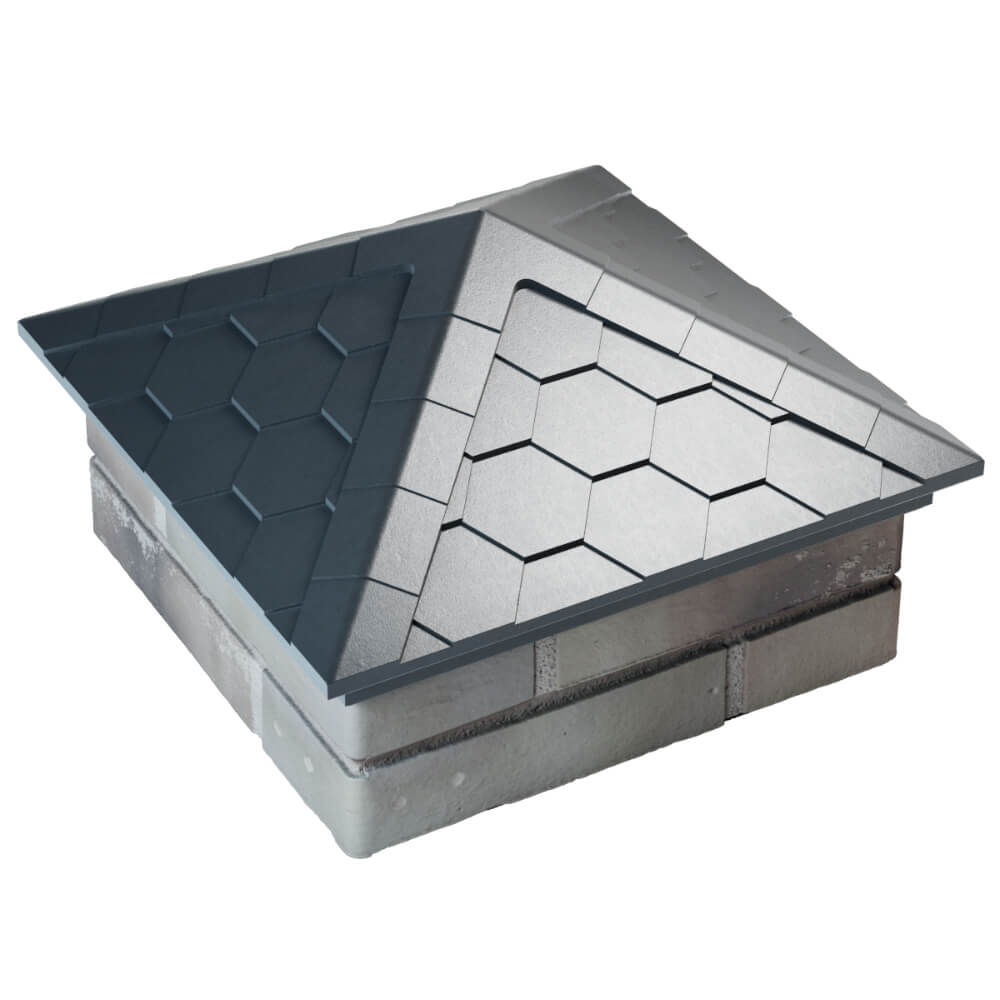 Колпак Zking Эверест Серый на столб 1.5х1.5 кирпича (390х390мм) в Туймазах фото