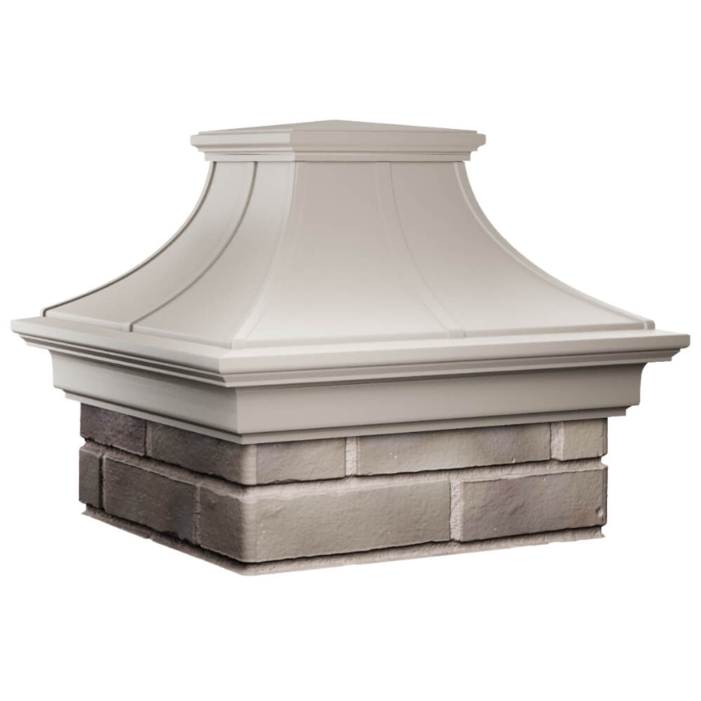 Колпак Zking Монблан Премиум Бежевый на столб 1.5х1.5 кирпича (385х385мм) в Туймазах фото