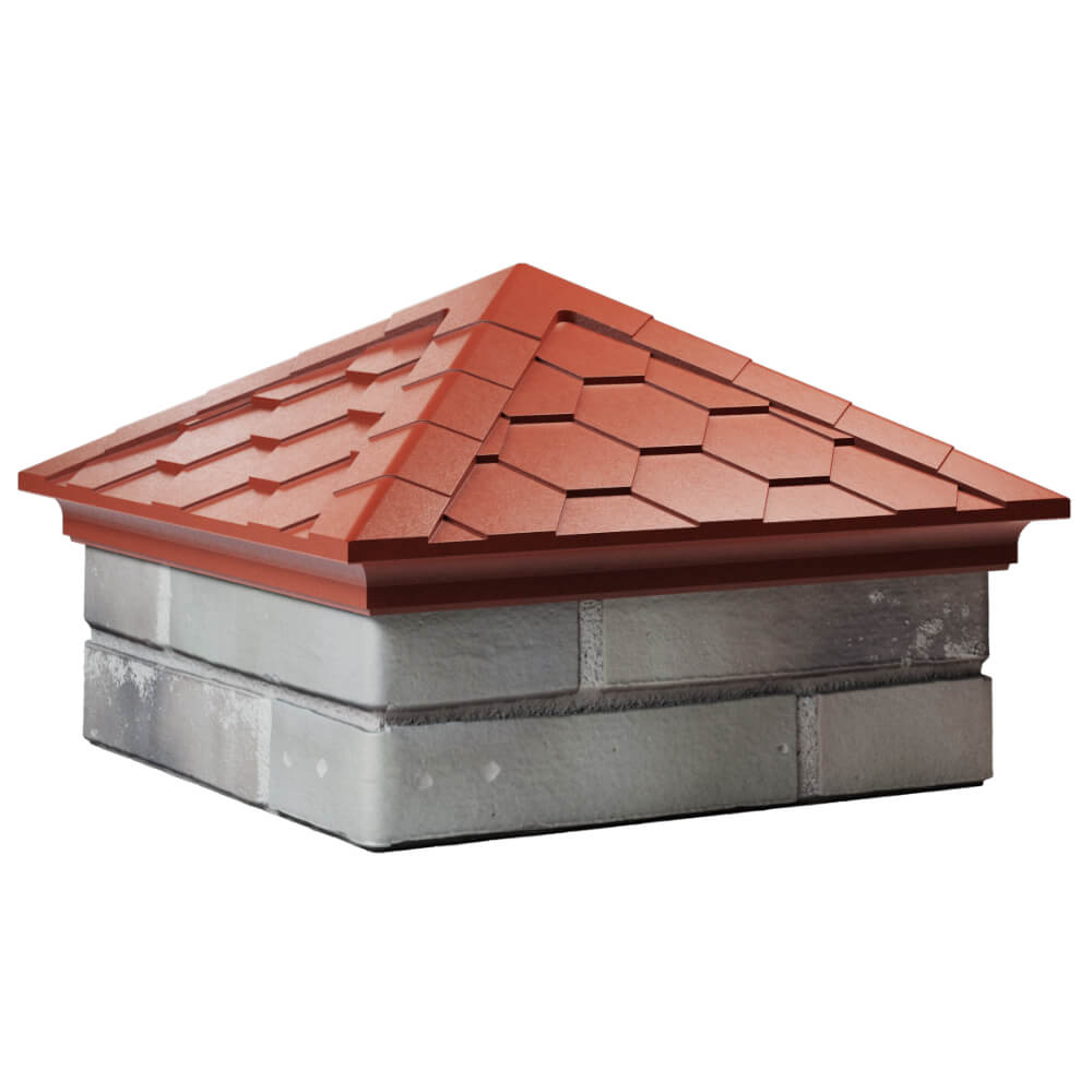 Колпак Zking Эверест Красный на столб 1.5х1.5 кирпича (390х390мм) в Туймазах фото