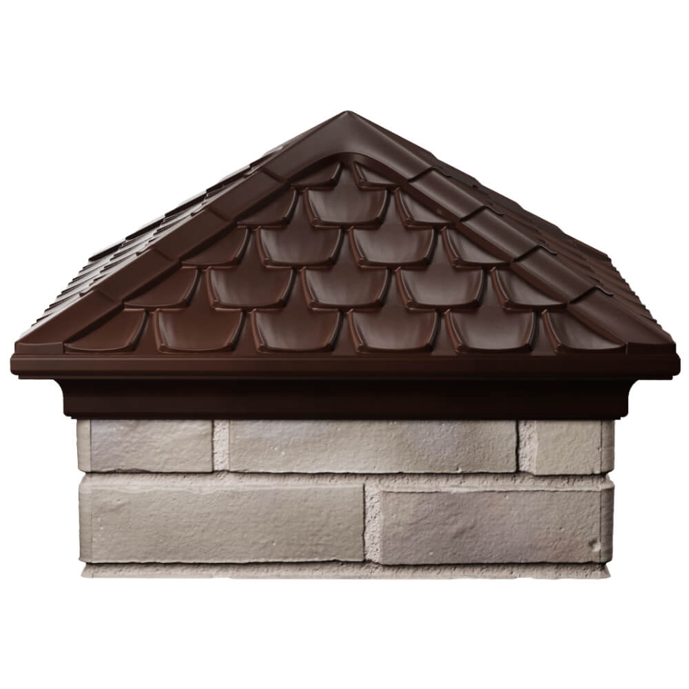 Колпак Zking Эльбрус Коричневый на столб 1.5х1.5 кирпича (385х385мм) Туймазы фото