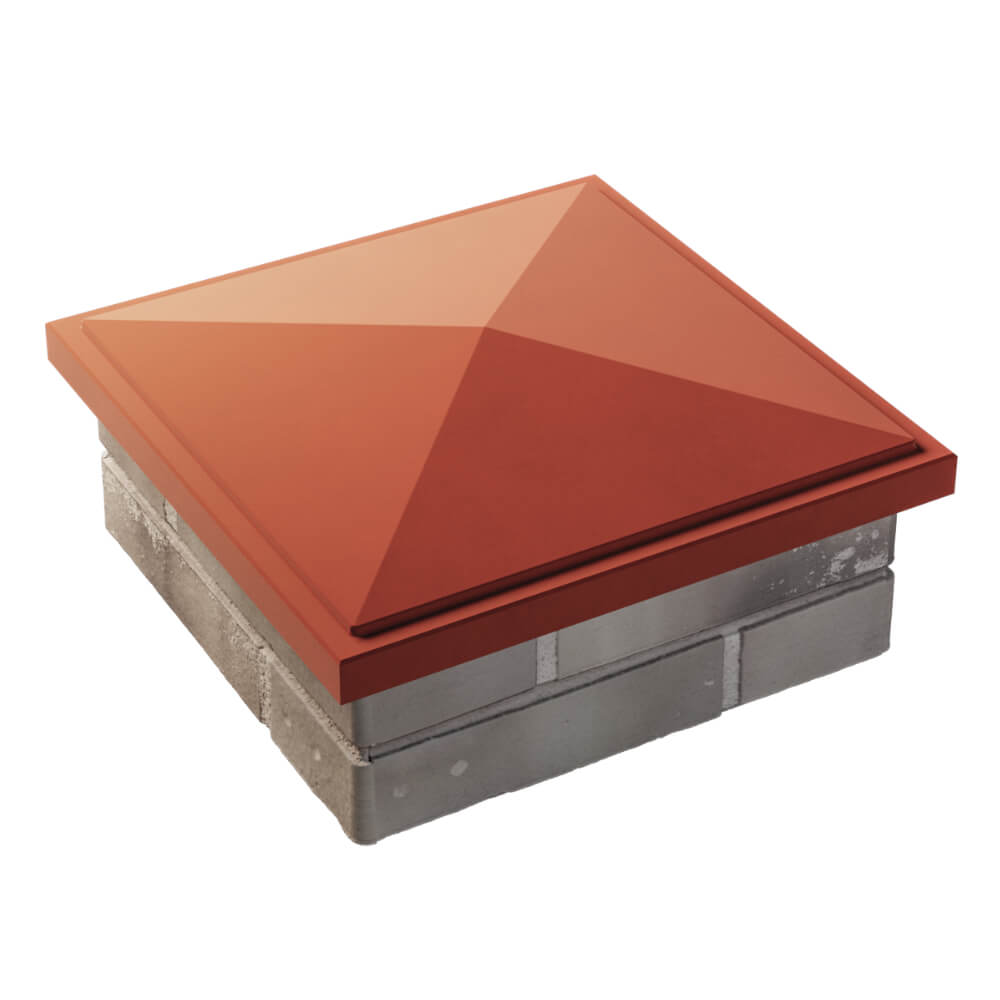 Колпак Zking БонаМоно Красный на столб 1.5х1.5 кирпича (385х385, 400х400мм) в Туймазах фото