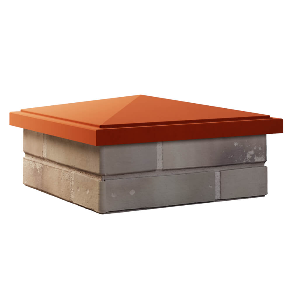 Колпак Zking БонаМоно Красный на столб 1.5х1.5 кирпича (385х385, 400х400мм) в Туймазах фото