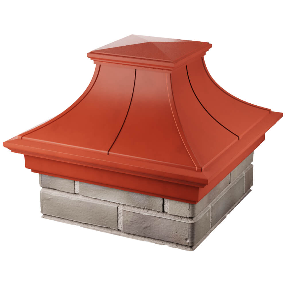 Колпак Zking Монблан Премиум Красный на столб 1.5х1.5 кирпича (385х385мм) в Туймазах фото