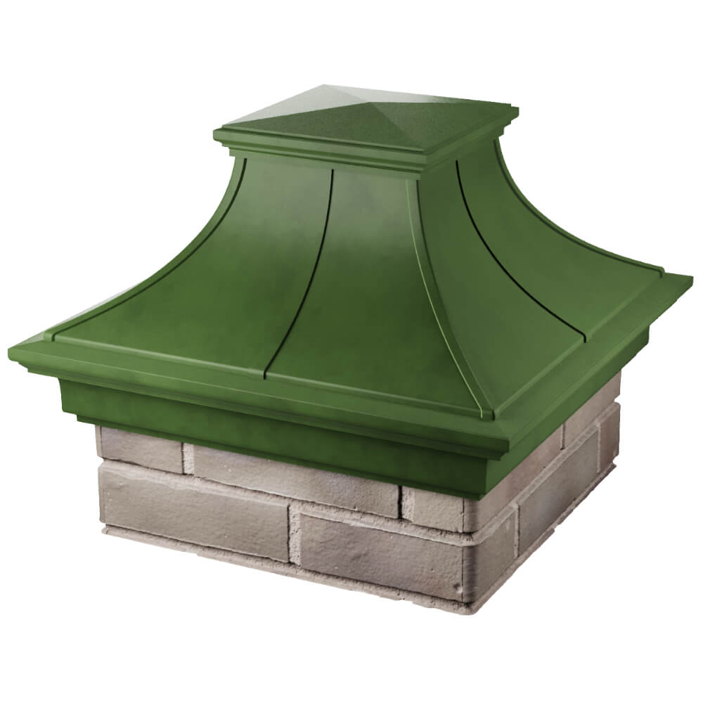 Колпак Zking Монблан Премиум Зеленый на столб 1.5х1.5 кирпича (385х385мм) в Туймазах фото