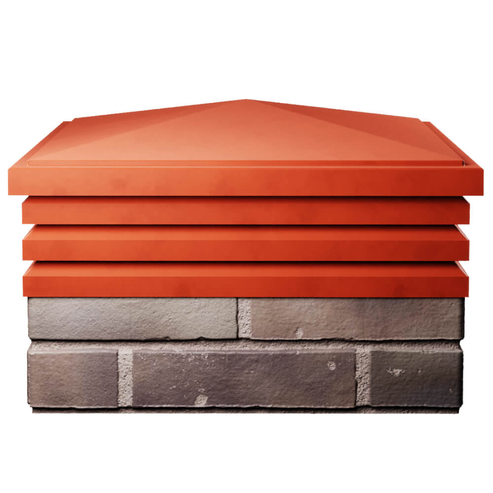 Колпак Zking Бона ХайТек Красный на столб 2х2 кирпича (513х513мм) Туймазы фото