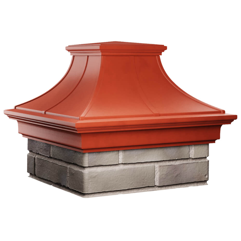 Колпак Zking Монблан Премиум Красный на столб 1.5х1.5 кирпича (385х385мм) в Туймазах фото