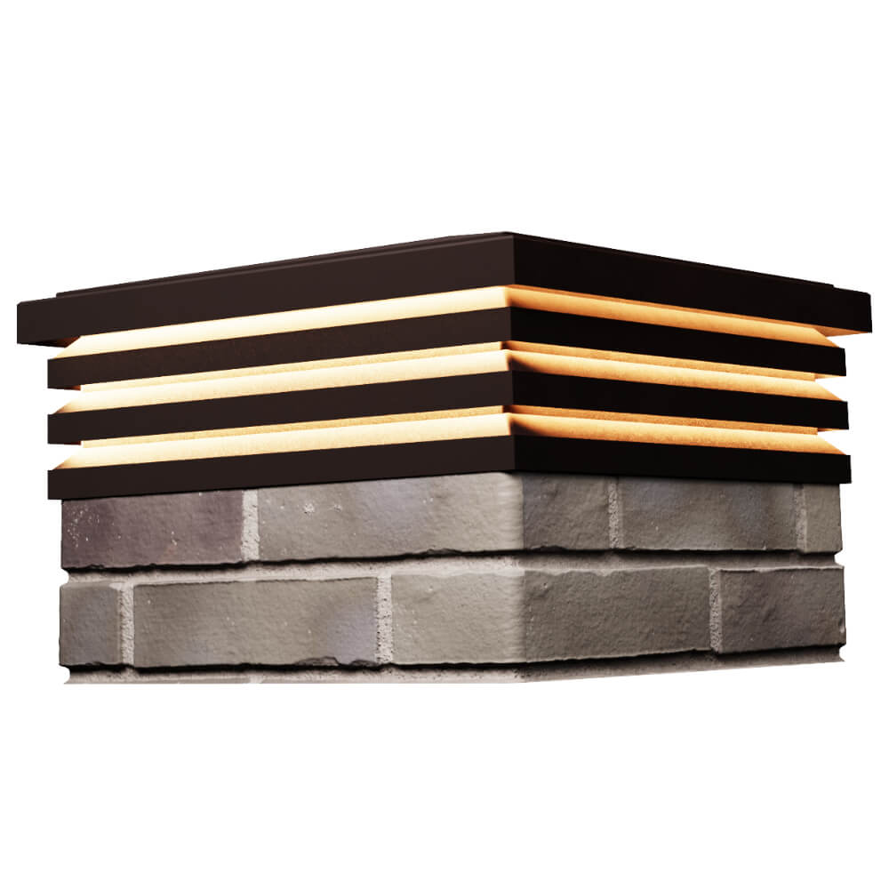 Колпак Zking Бона ХайТек Коричневый на столб 1.5х1.5 кирпича (385х385мм) с подсветкой в Туймазах фото