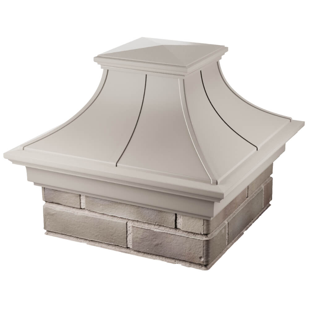 Колпак Zking Монблан Премиум Бежевый на столб 1.5х1.5 кирпича (385х385мм) в Туймазах фото