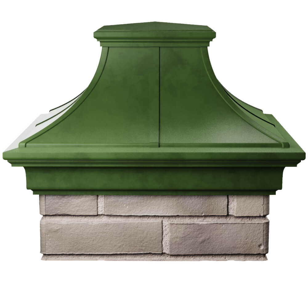 Колпак Zking Монблан Премиум Зеленый на столб 1.5х1.5 кирпича (385х385мм) Туймазы фото