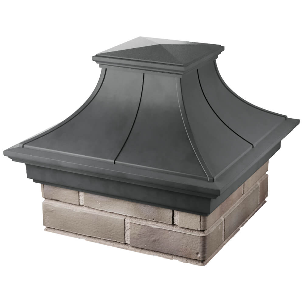 Колпак Zking Монблан Премиум Серый на столб 1.5х1.5 кирпича (385х385мм) в Туймазах фото