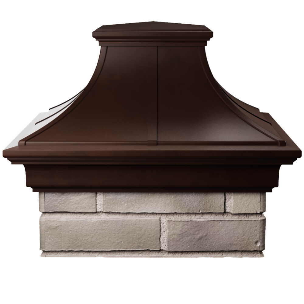 Колпак Zking Монблан Премиум Коричневый на столб 1.5х1.5 кирпича (385х385мм) Туймазы фото