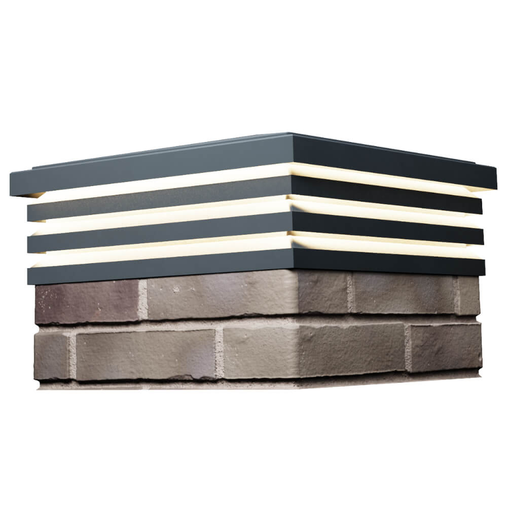 Колпак Zking Бона ХайТек Серый на столб 1.5х1.5 кирпича (385х385мм) с подсветкой в Туймазах фото