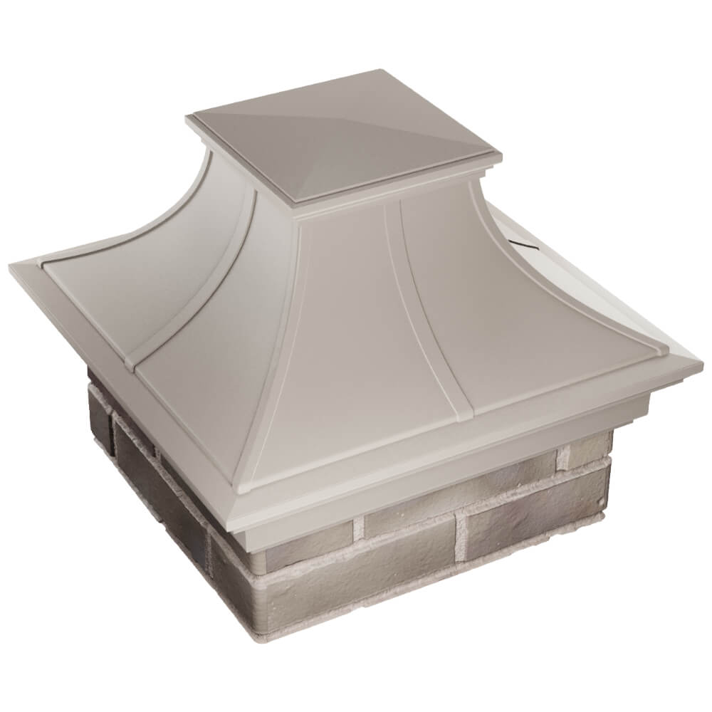 Колпак Zking Монблан Премиум Бежевый на столб 1.5х1.5 кирпича (385х385мм) в Туймазах фото